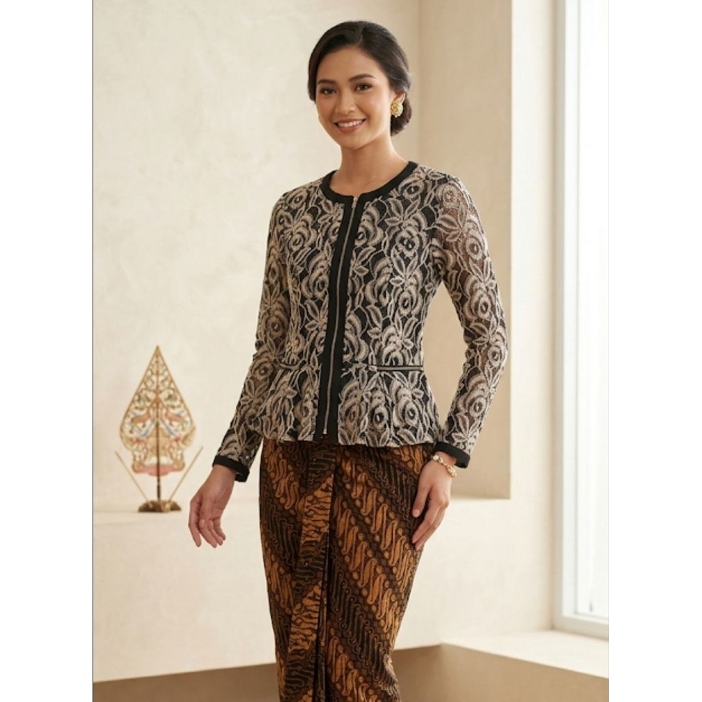 Blazer Brokat Wanita Elegan Modern | Outer Brokat Formal Kantor | Atasan Wanita Kondangan Kebaya Mod