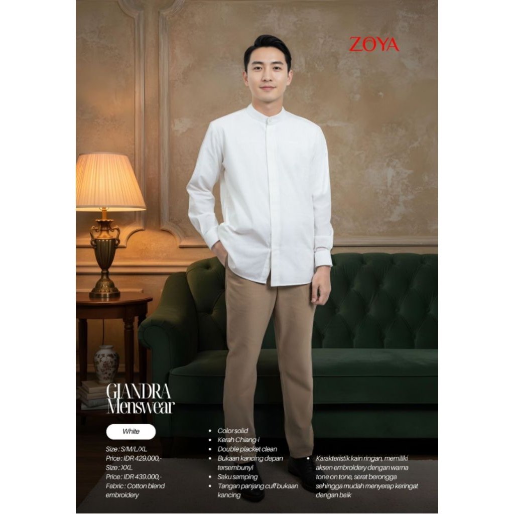 ZOYA - GIANDRA MENSWEAR BAJU KOKO PRIA LENGAN PANJANG