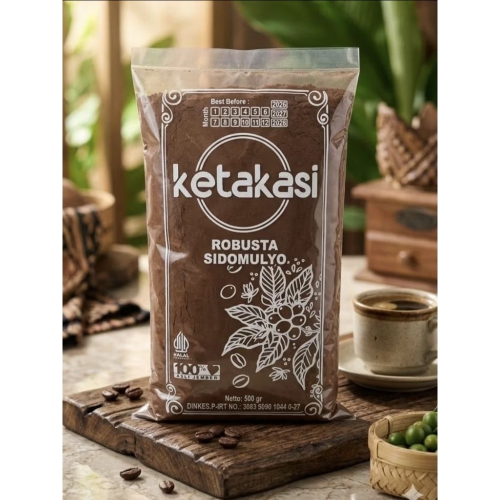 Kopi Robusta Khas Sidomulyo Jember - GRADE TERBAIK 100% Kopi Biji Murni, Cita Rasa Tradisional, Peng
