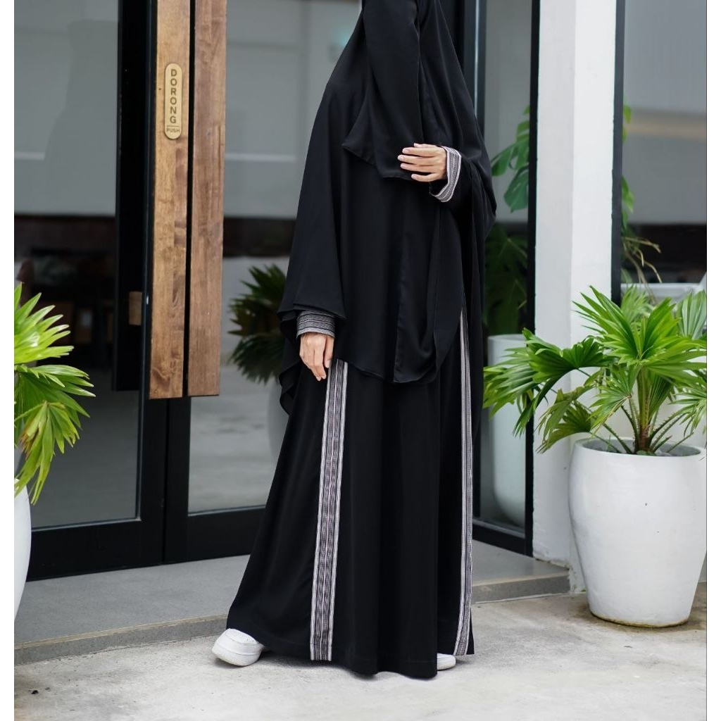 Gamis Abaya Jetblack QUEEN ELEGANT Ori By AL-ARABIAN BUTIK