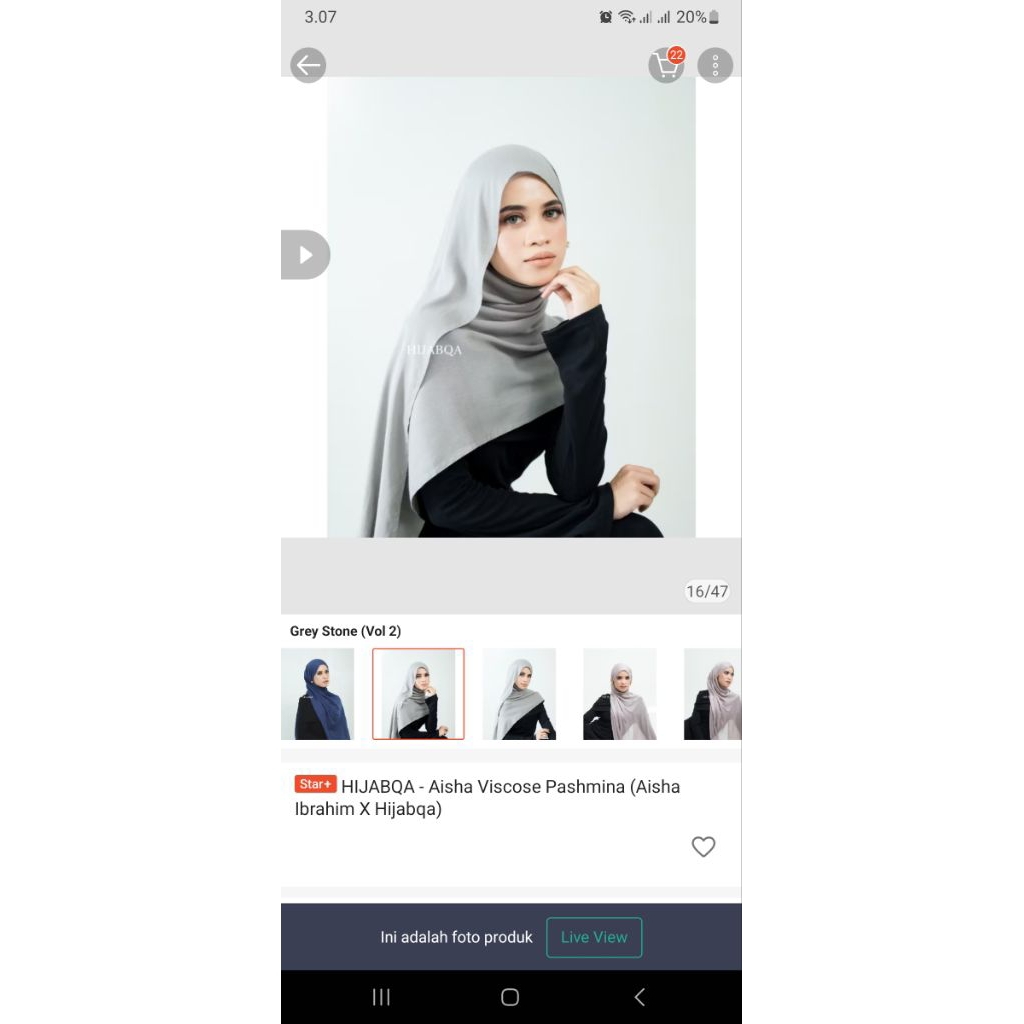 [PRELOVED] VISCOSE HIJABQA - GREY STONE VOLUME 2