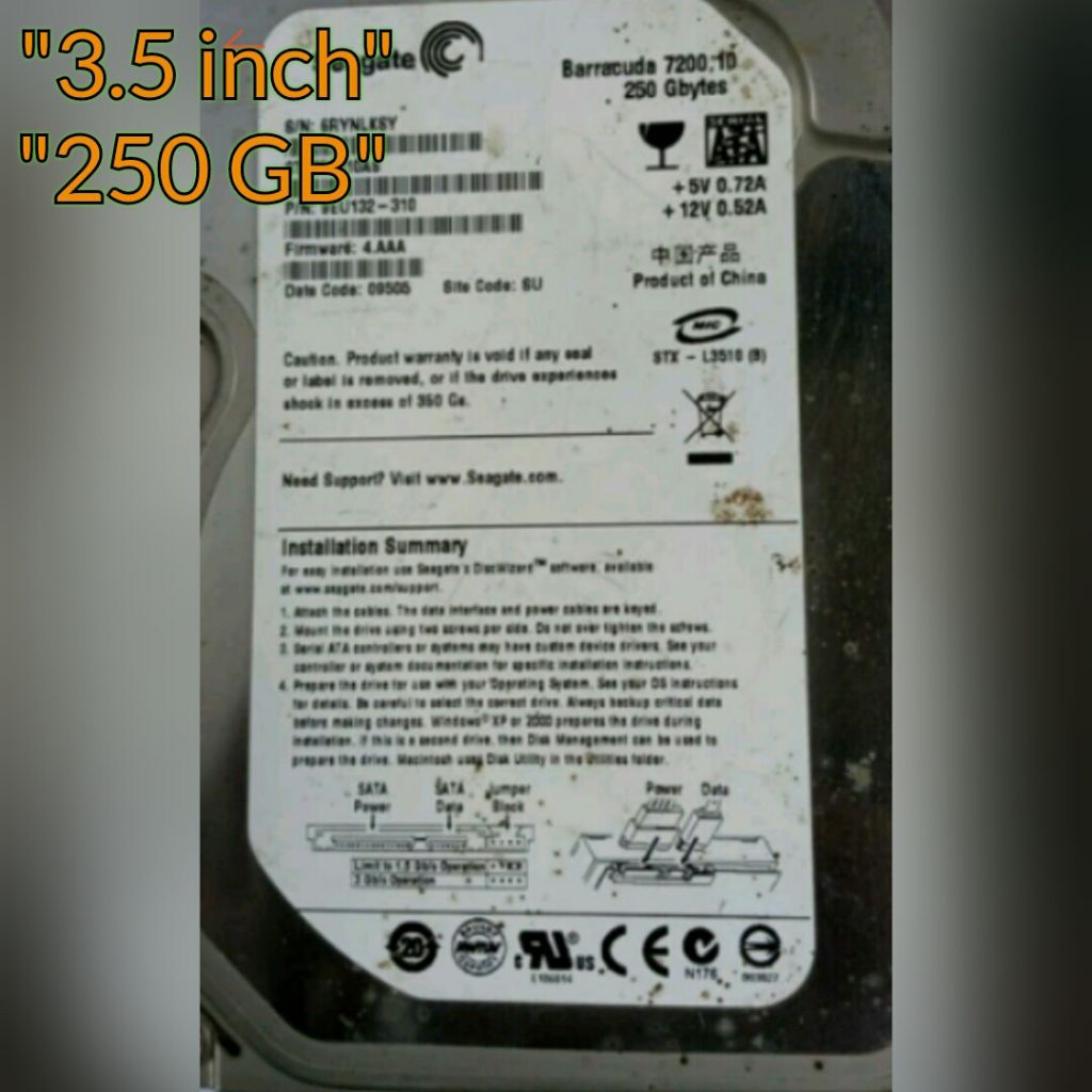 HDD Seagate 250GB SATA "3.5 inch"