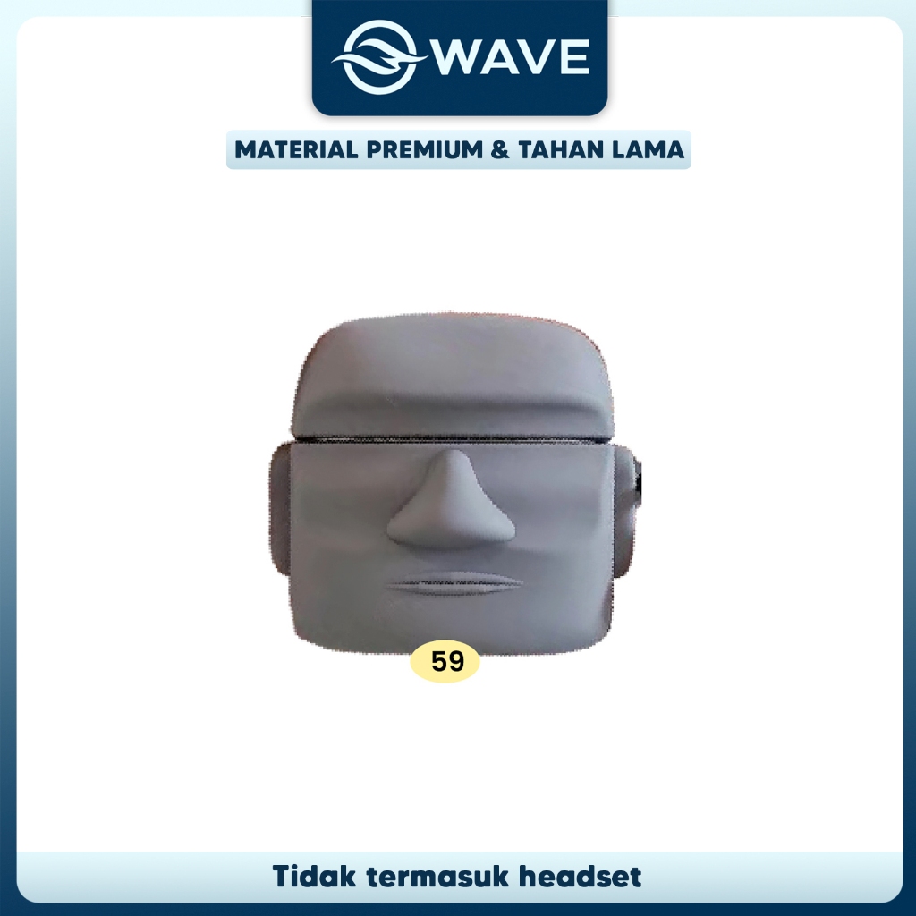[ATP] Case Airpods Gen 1 2 3 Pro Model Patung Muka Moai Cover Silicone inpods i12 i13
