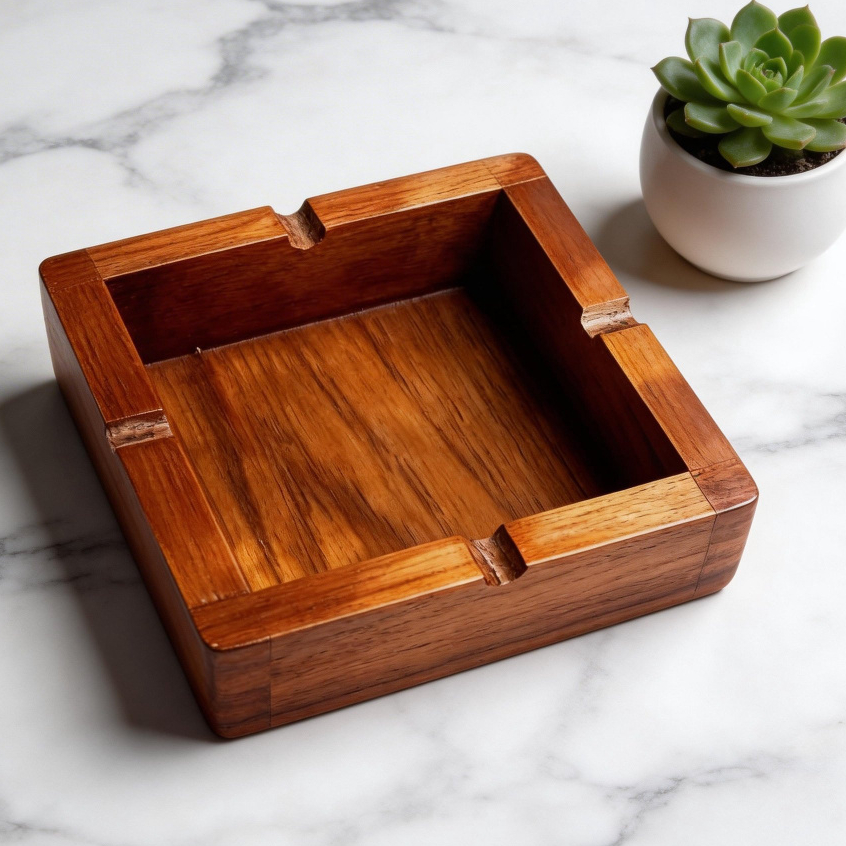 Asbak Kayu Pinus Ashtray Tempat Putung Abu Rowkok Tembakou Aesthetic