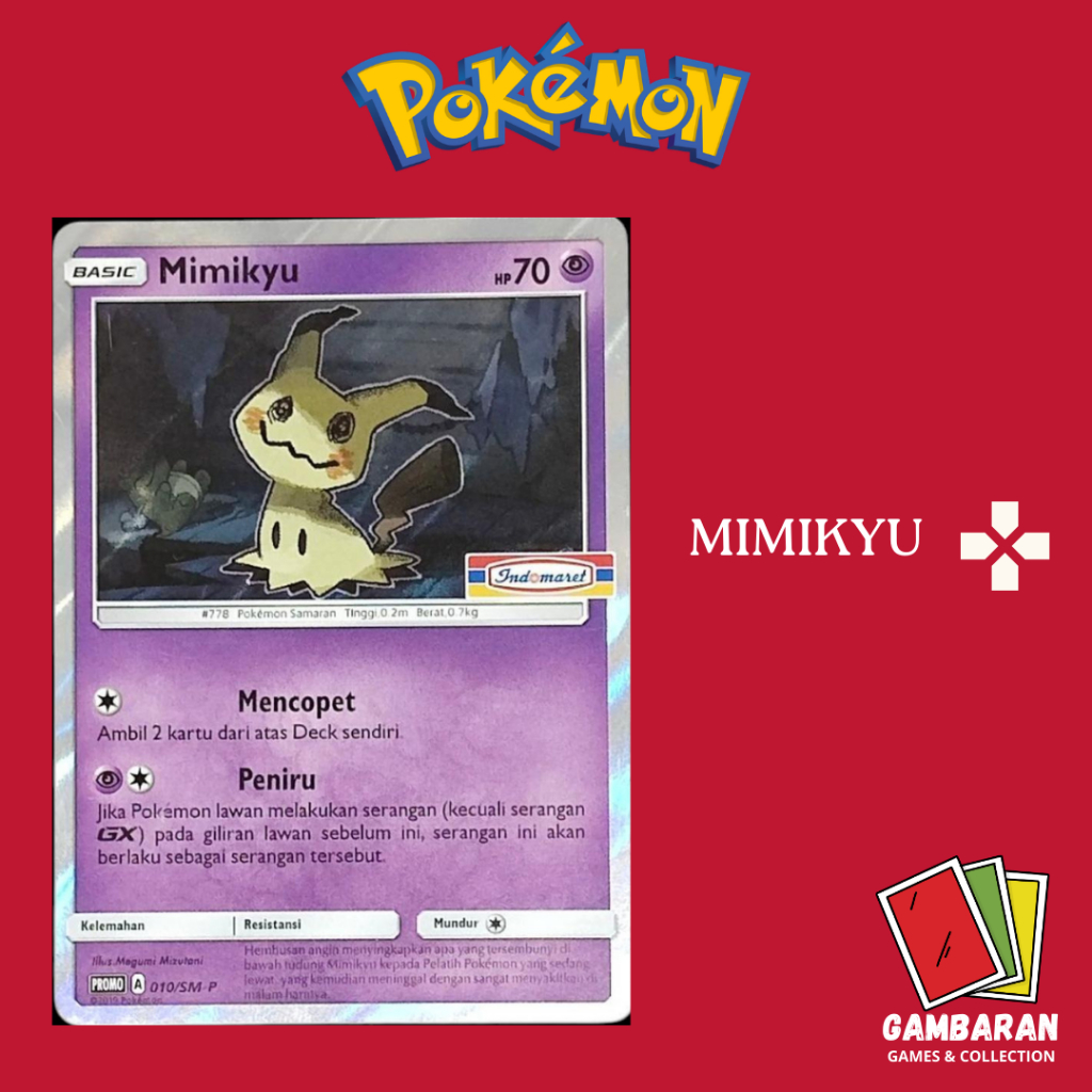 Mimikyu Promo Indomaret 010/SM-P Kartu Pokemon Indonesia TCG