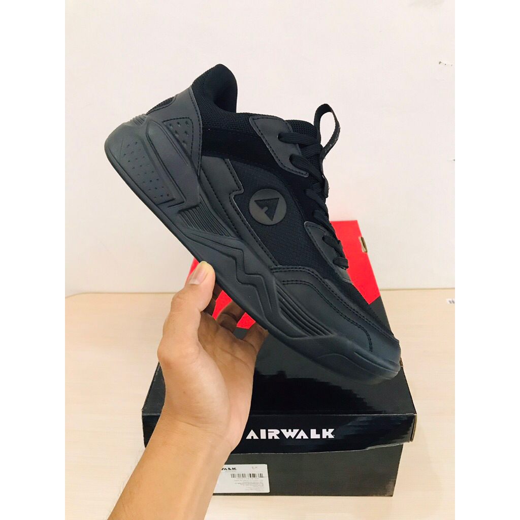 BIG SALE!!! AIRWALK DOUGLASS FULL BLACK [AIW15320403] ORIGINAL SEPATU PRIA/SEKOLAH/RUNNING/LARI/SNEA