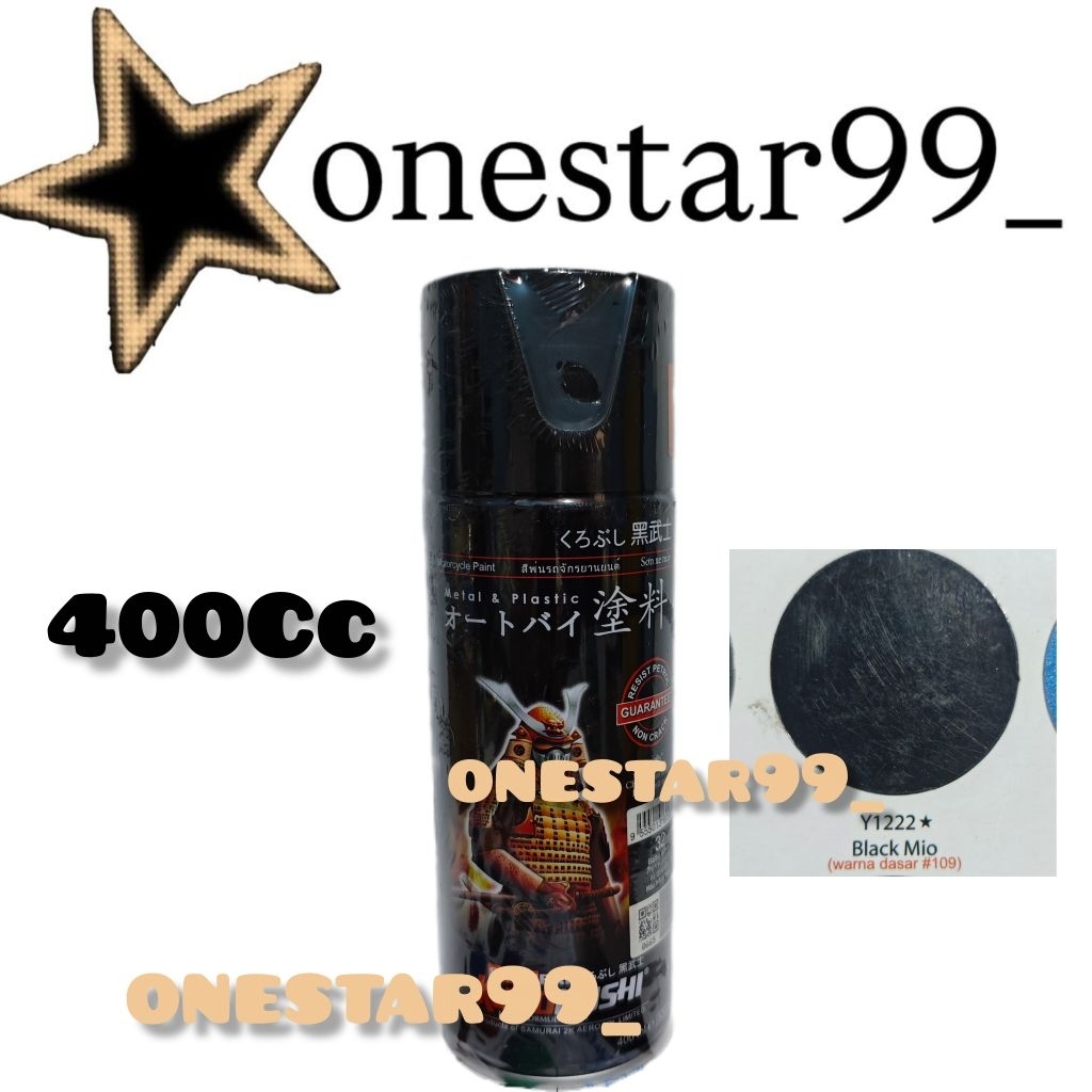Pilok Pilox Pylox Cat Samuraipaint Hitam Black Mio Y1222 Metalik Glossy Samurai Spray Paint 400cc