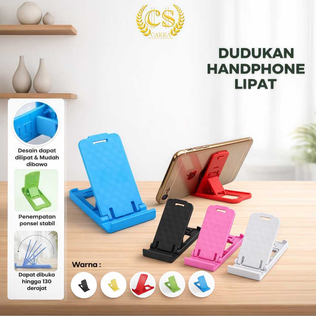 DUDUKAN HANDPHONE LIPAT STAND HP ANDROID IPHONE TABLET I-PAD HOLDER STAND UNIVERSAL