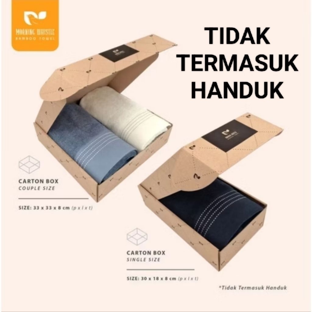 Gift box handuk dus handuk hadiah packaging dus handuk single dan couple morning whistle by Terry Pa