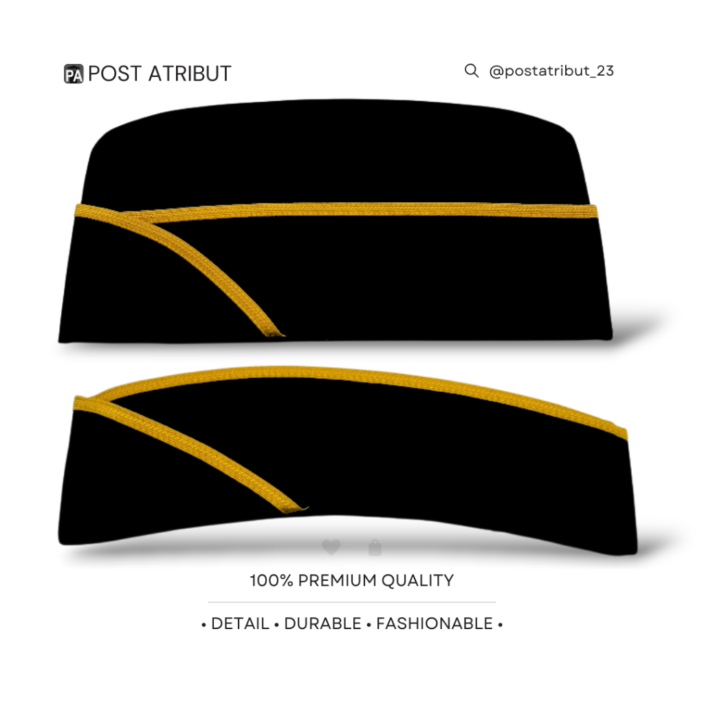 Bivakmut KEMENIMIPAS Gol.3D-4B Hitam Terbaru / Topi Bivakmut KEMENIMIPAS Gol.3A-3C Hitam / Bivakmut 