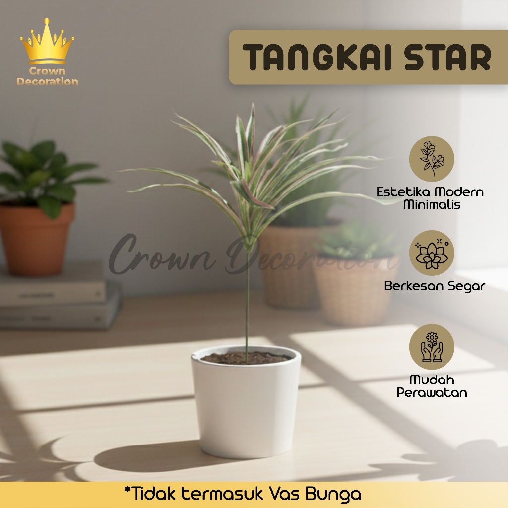 Tanaman Lili Paris Artificial Tangkai Star Premium Daun Plastik Tebal | Dekorasi Ruangan Mewah Tangk