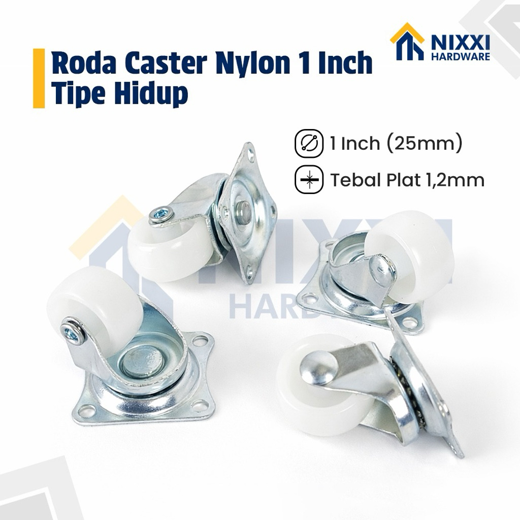 Roda Caster Nylon 1 Inch Hidup / Nylon Caster 1 Inch Hidup / Roda Nylon 1 Inch Hidup