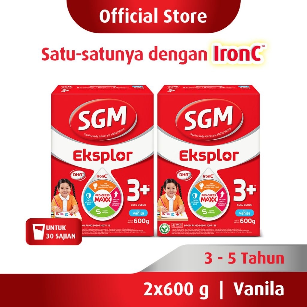 SUSU SGM EKSPLOR 1-3 TAHUN ANAK PERTUMBUHAN (900G X 2 PCS) /SUSU ANAK/SUSU PERTUMBUHAN