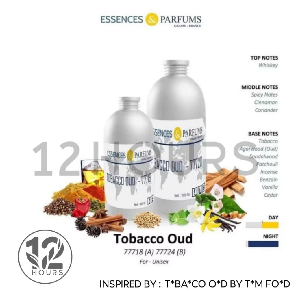 Bibit parfum Murni Essences&parfum " TOBACCO OUD " grade A dan grade B  repack  50gr dan 100gr