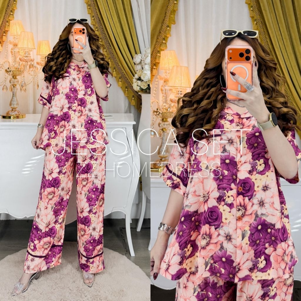 ZZ Homedress Set Jessica  || Setelan Rayon