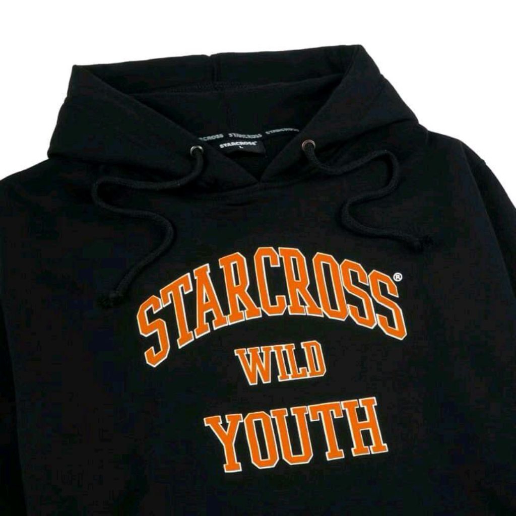 hoodie starcross wild hoodie hitam bahan tebal atasan pria wanita