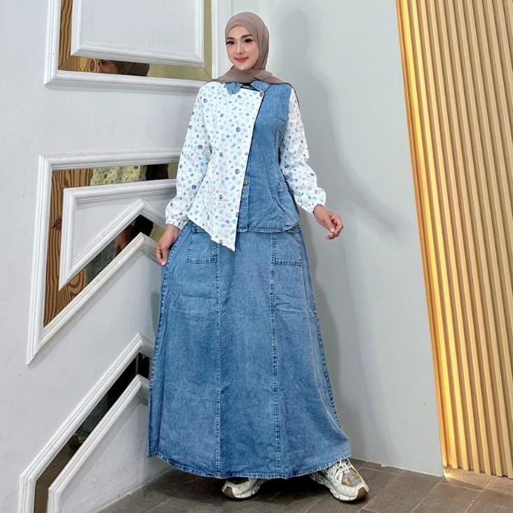 Callista One Set Jeans Fashion Muslim Wanita Kekinian