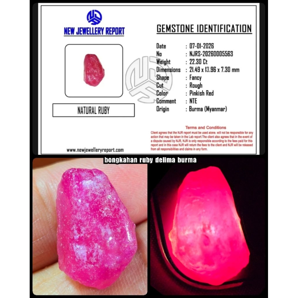 natural bongkahan batu ruby delima burma star HQ