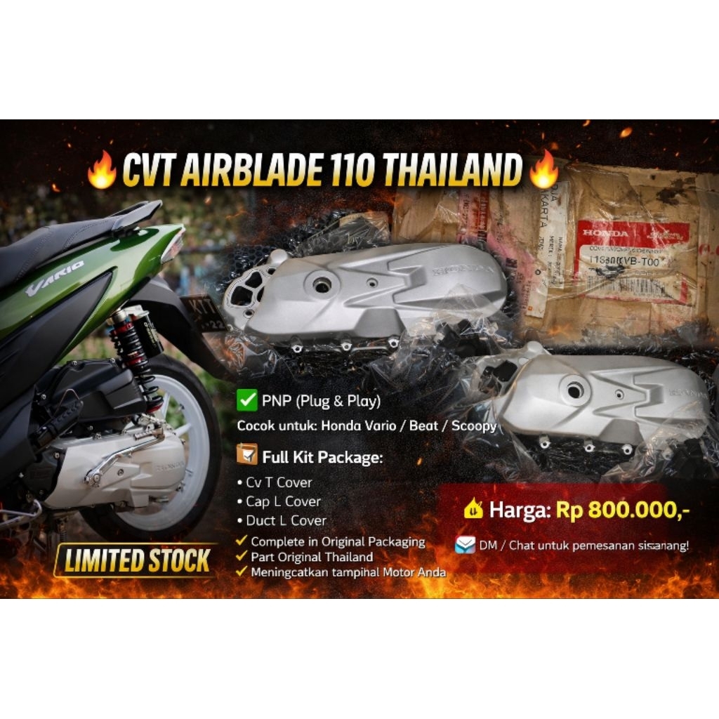 Cover CVT Airblade 110 Thailand Vario Karbu Beat Karbu