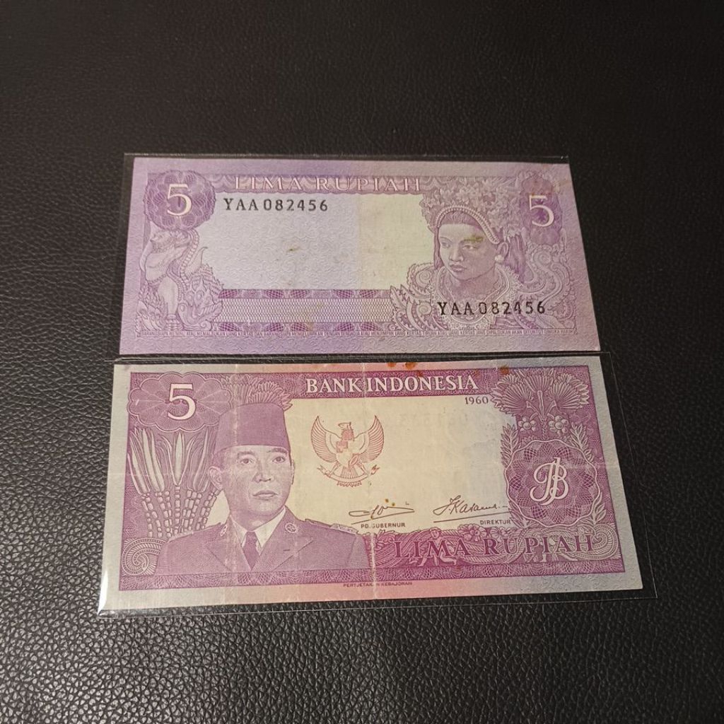 Uang kuno 5 rupiah seri sukarno tahun 1960