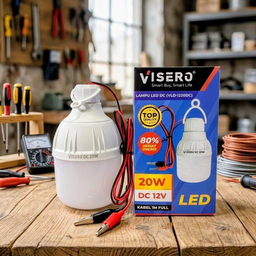 LAMPU LED DC 12VOLT + Jepit Buaya 20 Watt VISERO