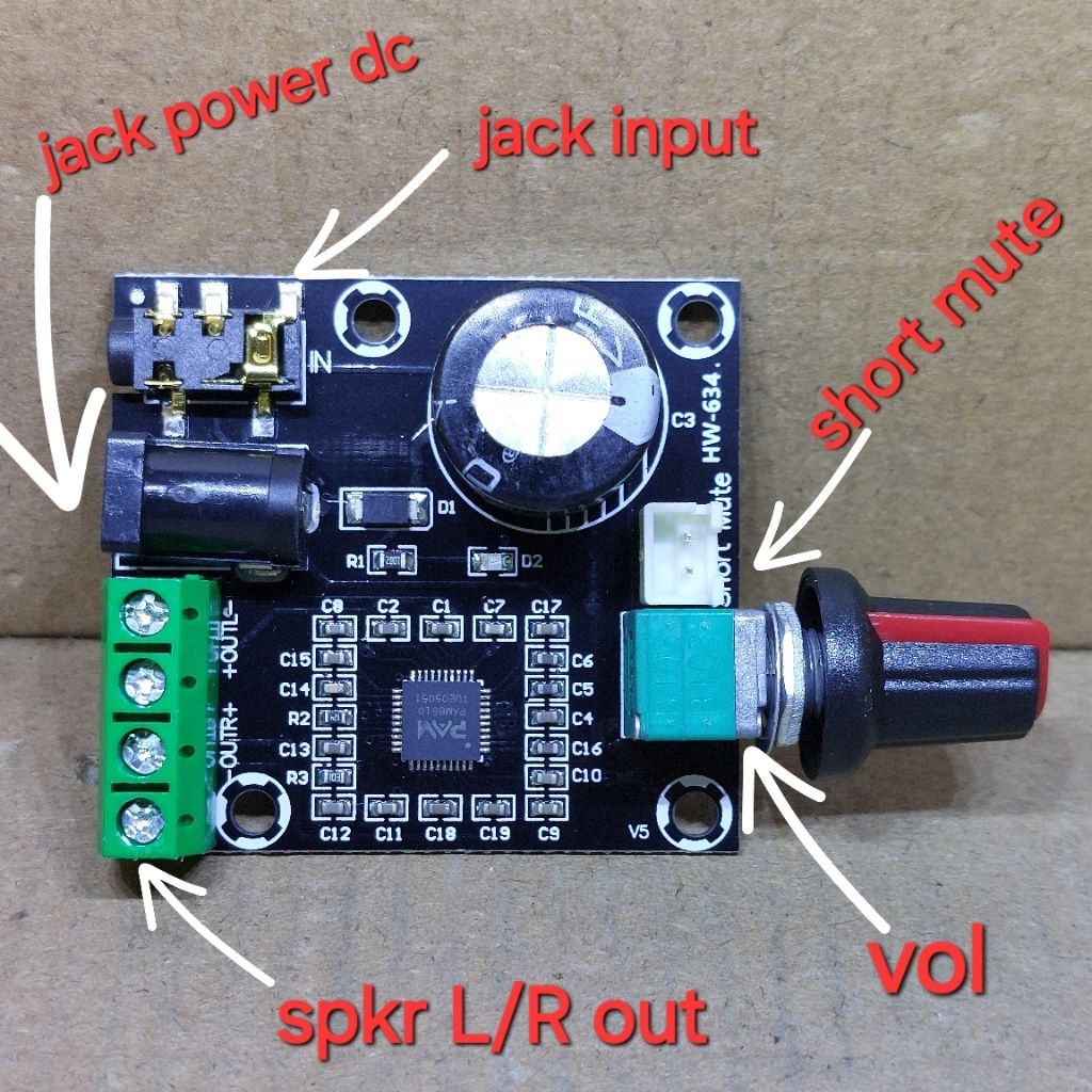 kit modul Mini Amplifier class D Digital PAM8610 model HW-634
