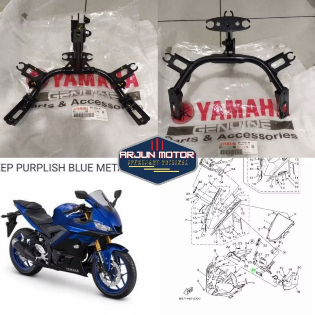 BRACKET LAMPU BREKET TAMENG DEPAN R25 NEW ORIGINAL YAMAHA BS7-F8356-00