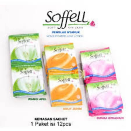 Soffell penolak nyamuk  Soffell renteng isi 12 sachet