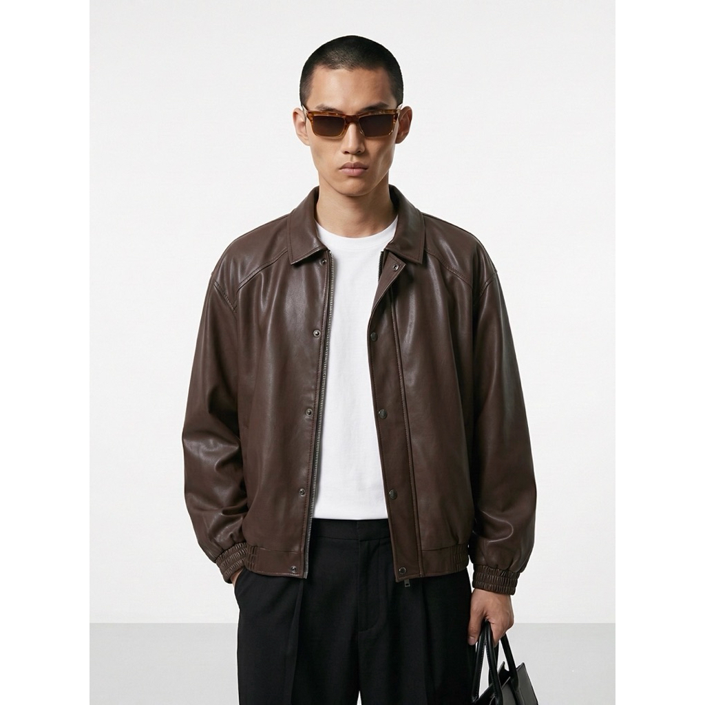 HIGHTY Alder Brown Leather Jacket | Jaket Pria