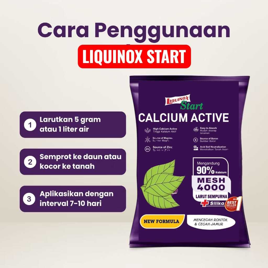 Pupuk Kalsium Aktif Tanaman Liquinox Start 90% Kalsium Aktif Zinc Magnesium Boron Silika
