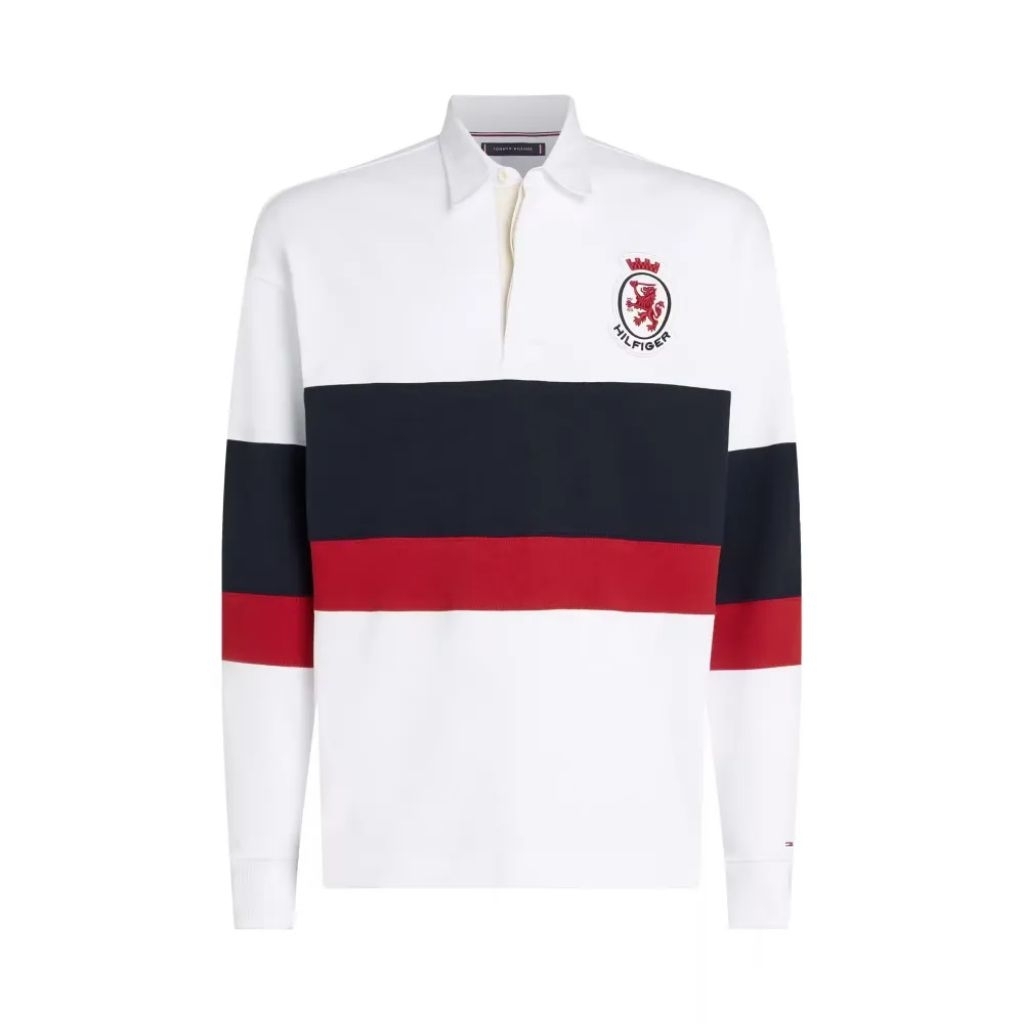 Tommy Hilfiger Men's THRMW40869YB RWB CREST RUGBY- White