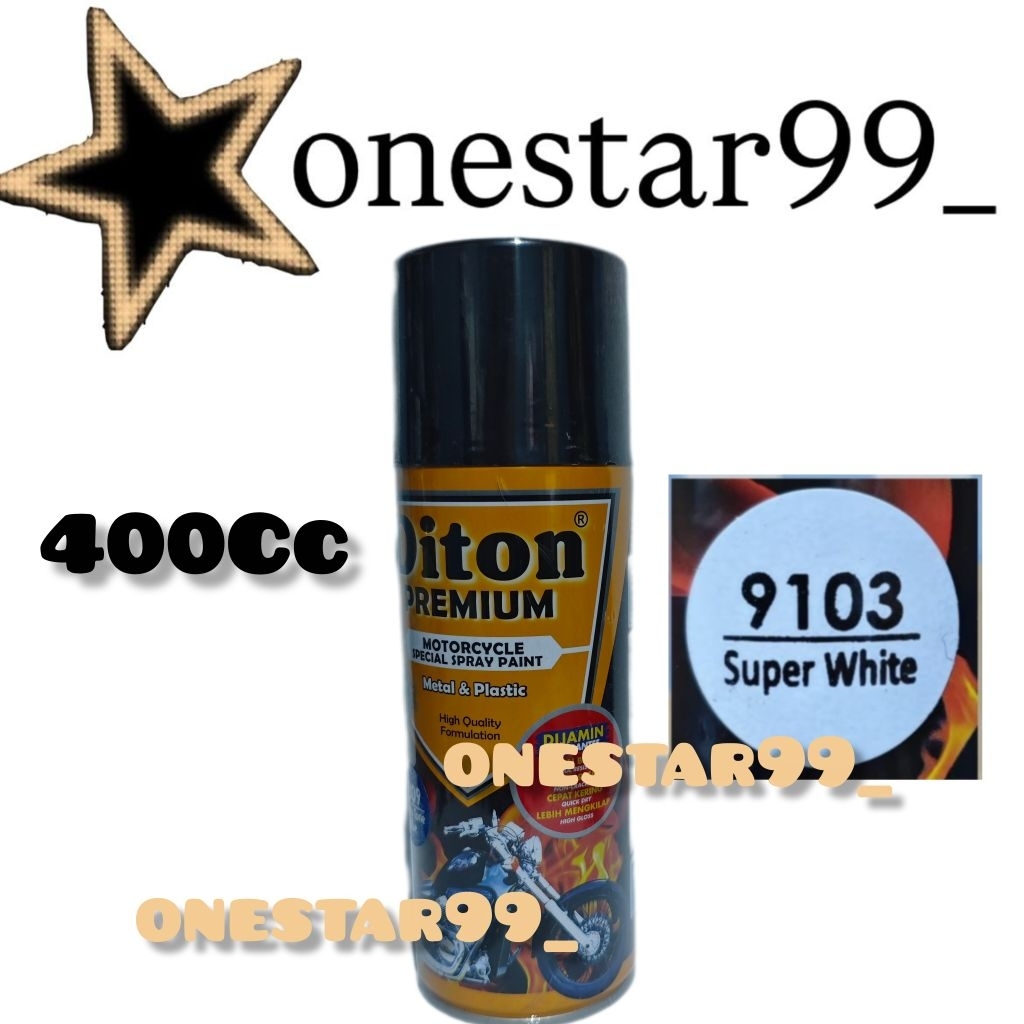 Pilok Pilox Pylox Cat Diton Premium Super White 9103 Putih Susu Glossy Mengkilap Spray Paint 400Cc