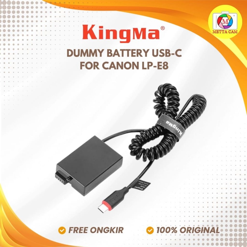 Kingma LP-E8 Dummy Battery USB-C to Canon Eos 650D, 600D, 550D, 700D etc