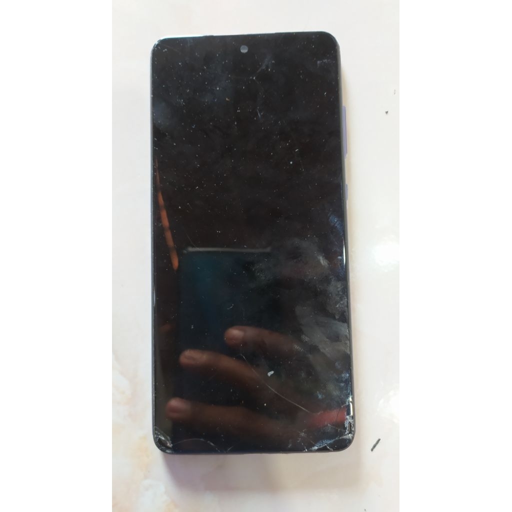lcd plus frame Samsung a52 ori copotan lcd  retak hidup/mati tidak tau