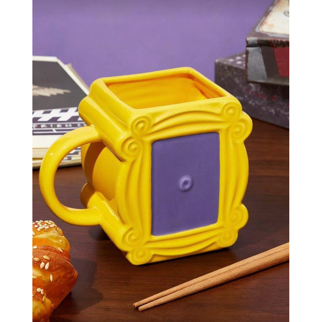 FRIENDS X SHEIN 1 19.95oz/590ml Cartoon Ceramic Mug, Cold And Heat Resistant, Can Be Used In Microwa