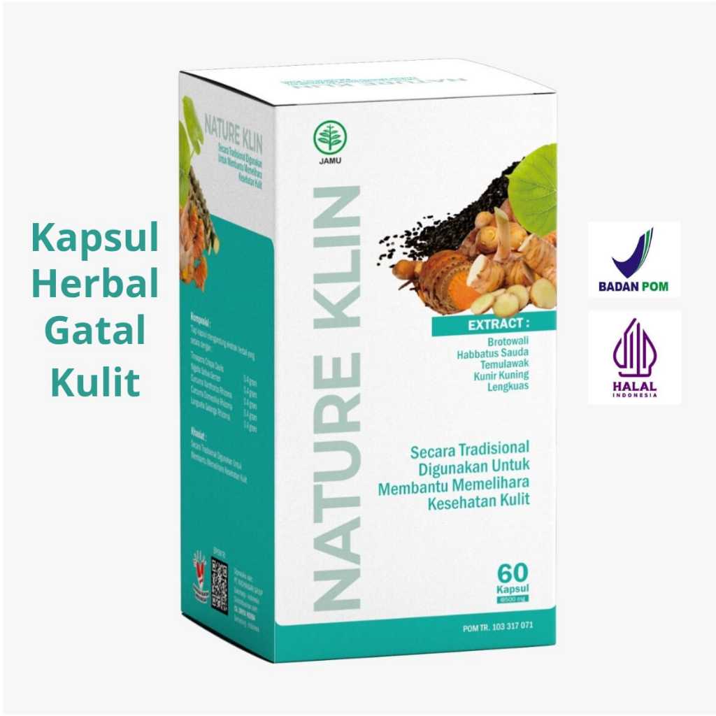 Nature Klin Kapsul Herbal Gatal Alami - Bantu Redakan Gatal Kulit Dari Dalam - BPOM & Halal