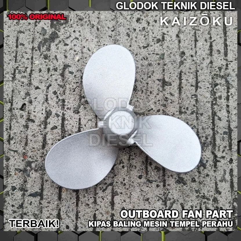 KIPAS BALING PROPELLER ALUMINIUM SPAREPART MESIN TEMPEL KAPAL 3 HP  OUTBOARD PERAHU KETINTING SUZUKI