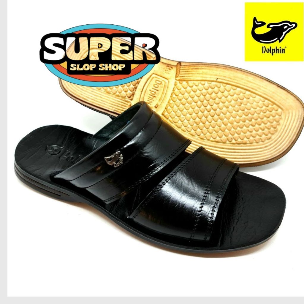 Dolphin Sandal Slide Pria Kulit Asli / Sandal Kulit Pria Original