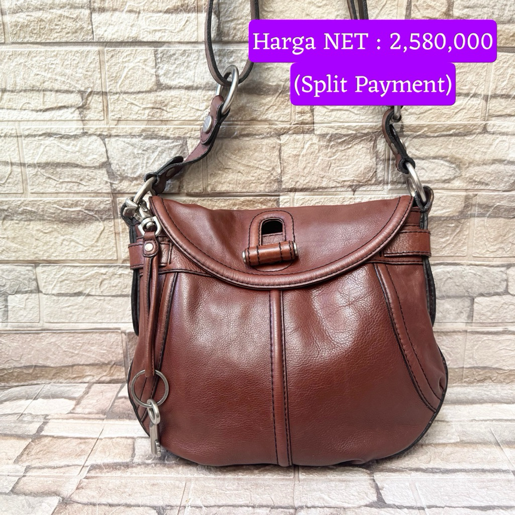 584# NET-Preloved Fossil Fiftyfour Rachel Crossbody Espresso