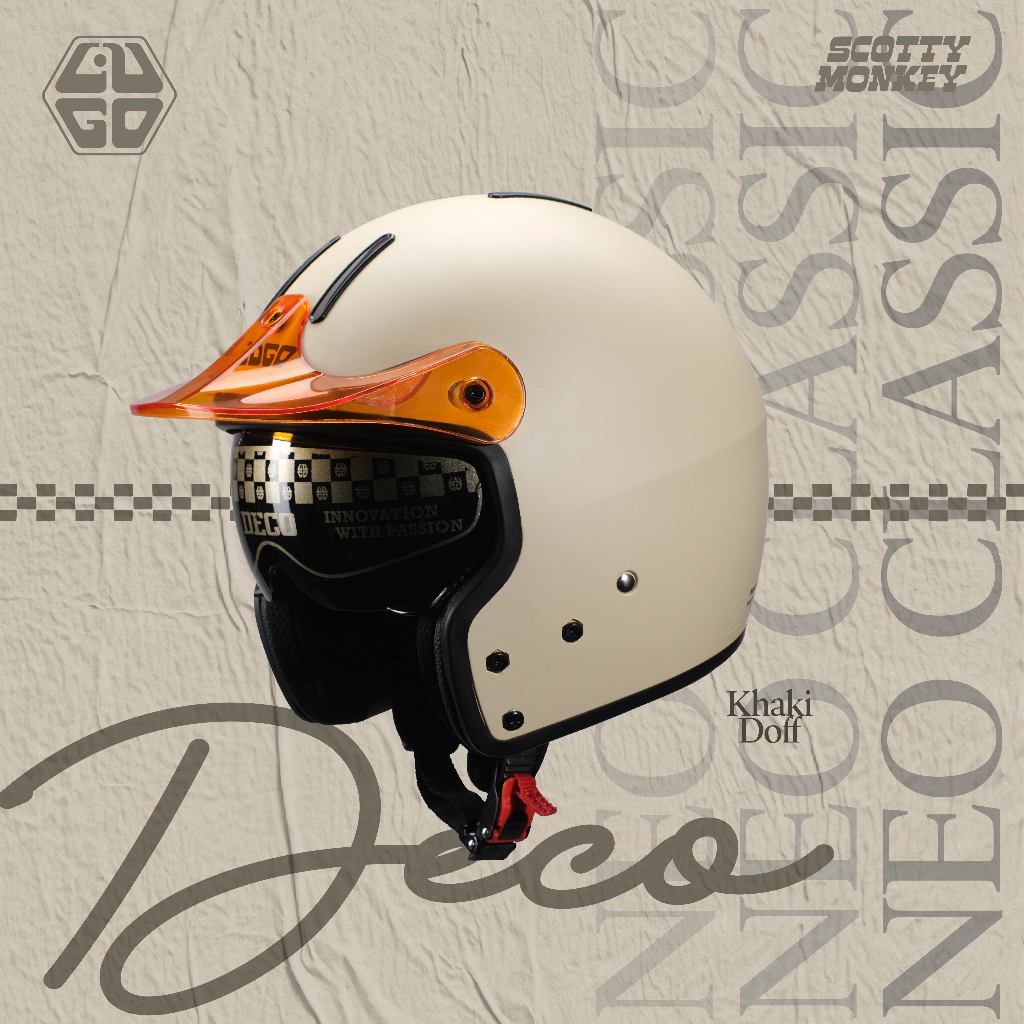 Helm Bogo Retro Dewasa Unisex Cowo Cewe Pria Wanita Classic Cakil LUGO DECO + PET