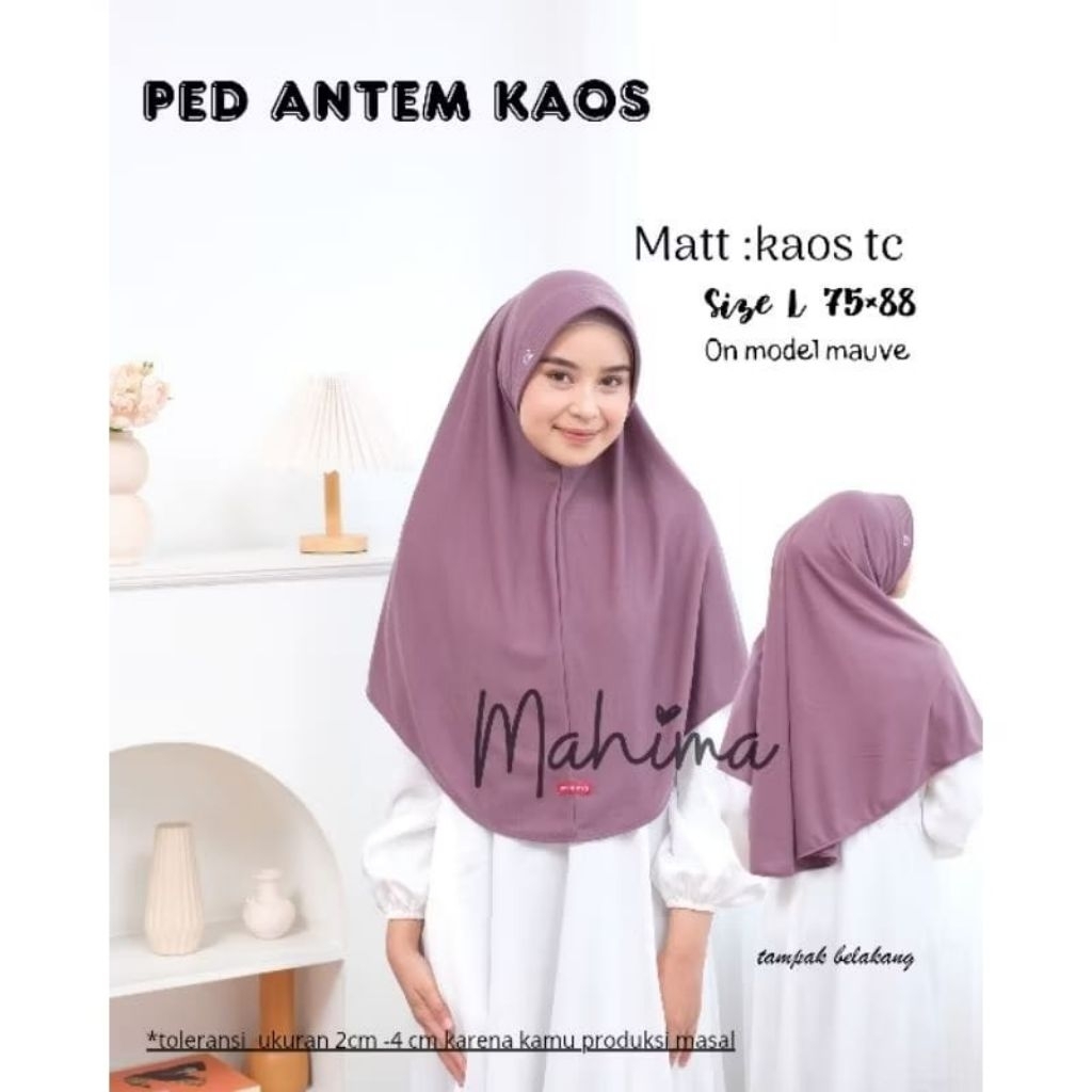 "Size L" Mahima Pet Tc / Jilbab Mahima Kaos Tc / Bergo Mahima / Bergo Mahima Kaos Tc / Daily Hijab N