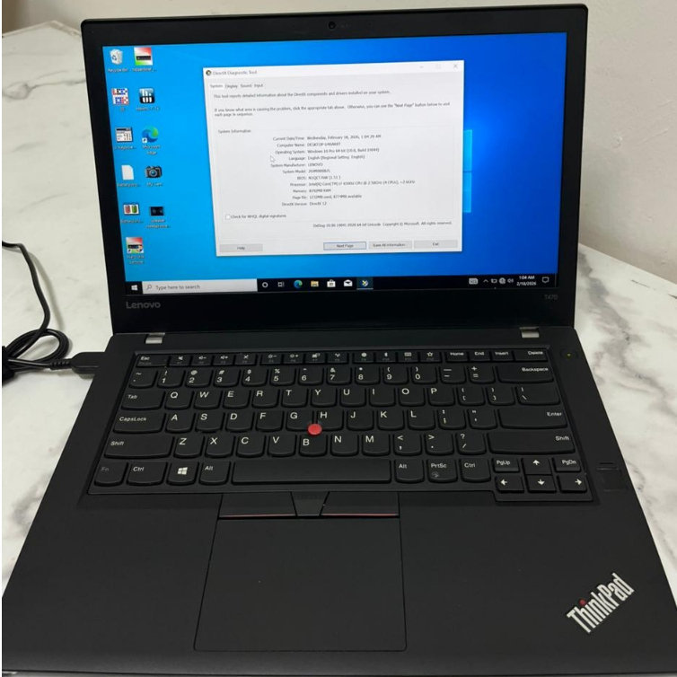 Laptop SLIM Lenovo Thinkpad T470 i5 GEN 6 (RAM 8GB/ SSD 256GB) Second Murah Berkualitas Garansi 1 Bu