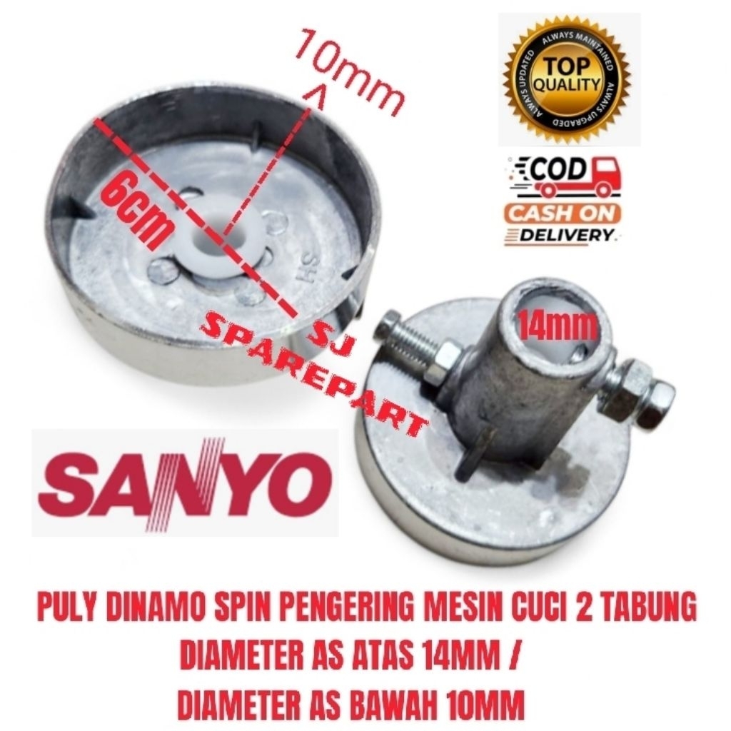 PULLY PULY DINAMO SPIN PENGERING MESIN CUCI SANYO 2 TABUNG