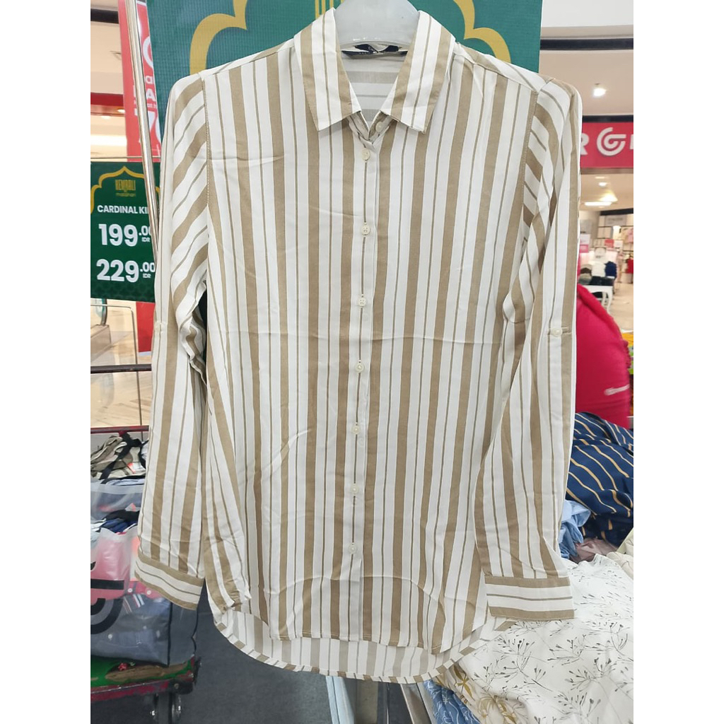kemeja motif stripe merk c2 ori matahari (2 warna)