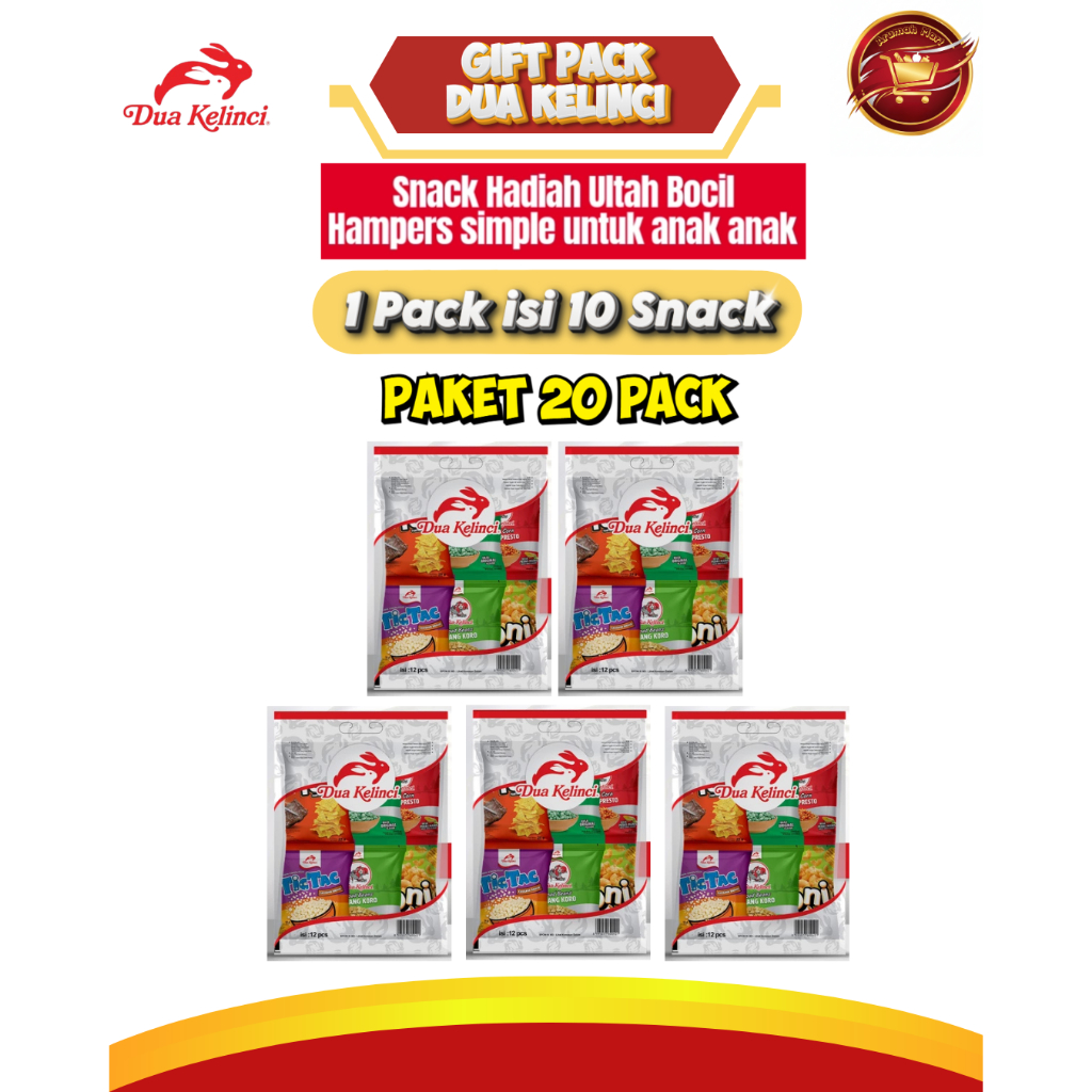 [20 PACK] GIFT PACK DUA KELINCI 1PACK ISI 10 - PAKET SNACK ISI BANYAK-HARGA HEMAT-HADIAH ULANG TAHUN