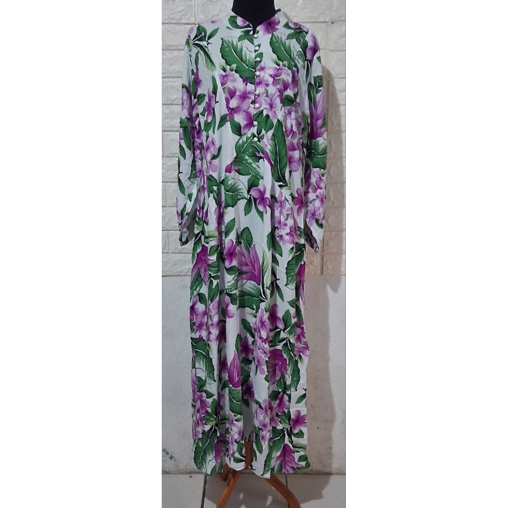 gamis motif bunga2 bahan katun