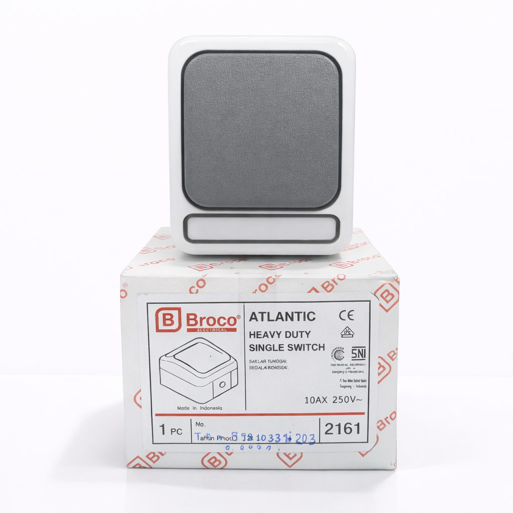 Saklar Lampu Outdoor 1 Tombol Broco - Saklar Listrik Waterproof