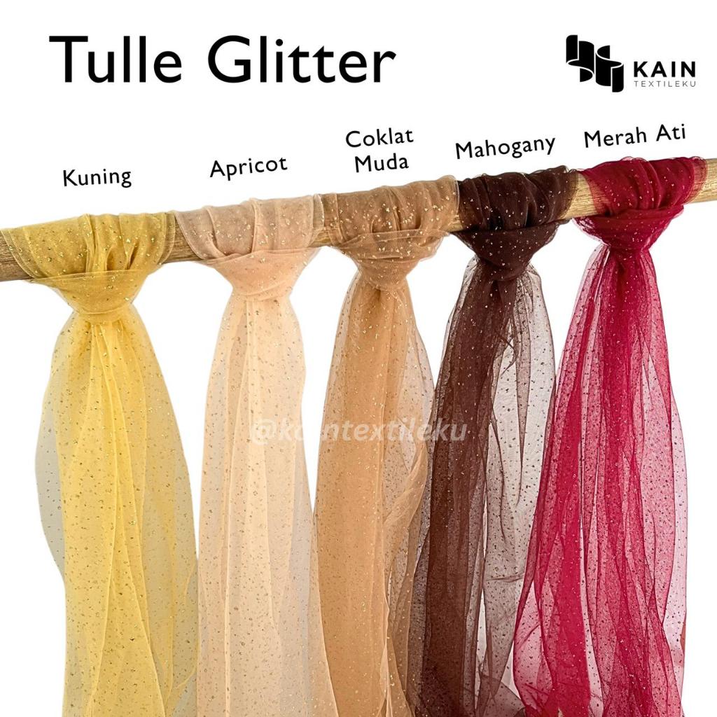 Kain Rollan Tille Tile Tulle Glitter Raindrop 1 rol ± 75 yard