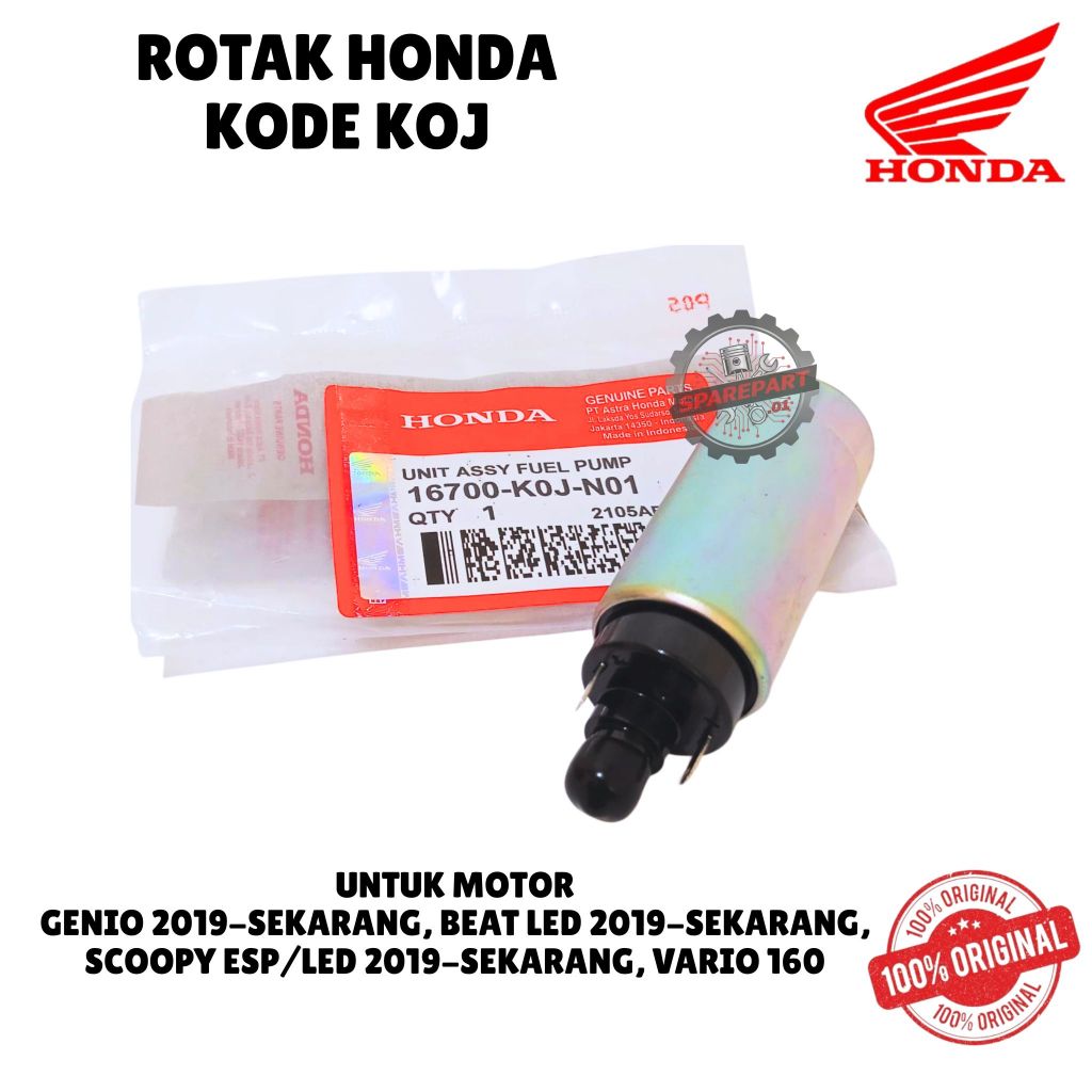 ROTAK ORIGINAL HONDA KODE KOJ, GENIO 2019-SEKARANG, BEAT LED 2019-SEKARANG, SCOOPY ESP/LED 2019-SEKA