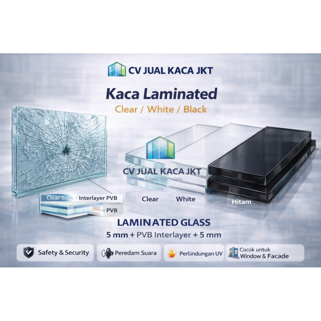 KANOPI KACA SLIDING [ Canopy Glass ] 10 mm TEMPERED